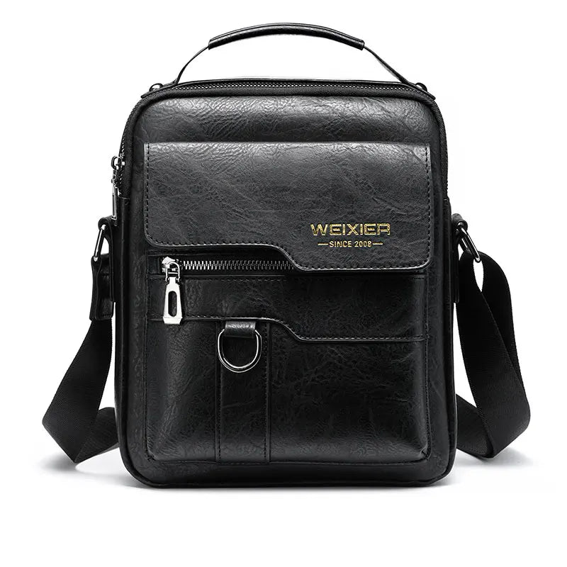 WEIXIER Men's PU Leather Business Messenger Shoulder Bag
