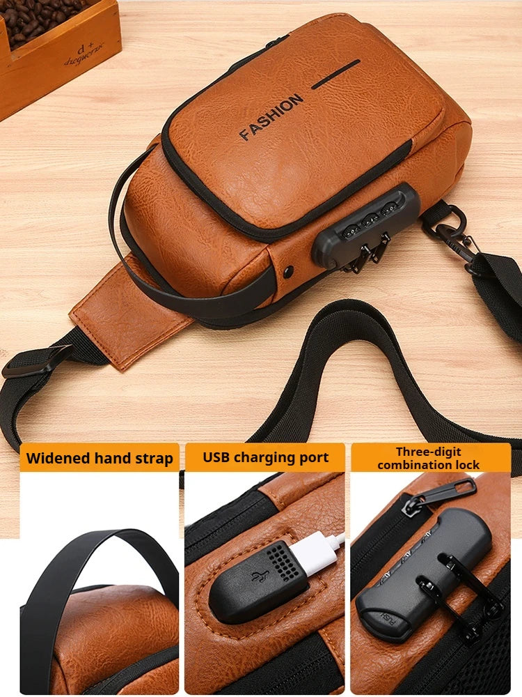 Sling Shoulder Bag with Anti-theft USB