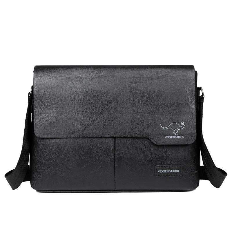 YUESKANGAROO Men’s Casual PU Leather Flap Shoulder Bag