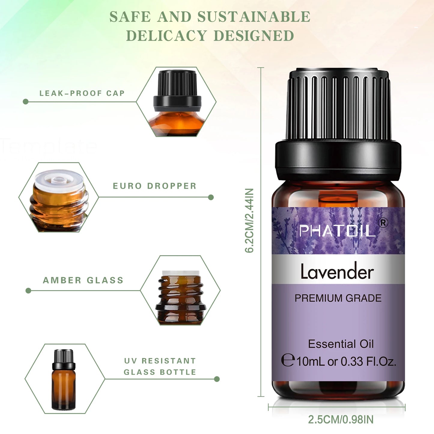 PHATOIL 10ml Pure Essential Oil – Natural Aromatherapy for Diffusers & Spa
