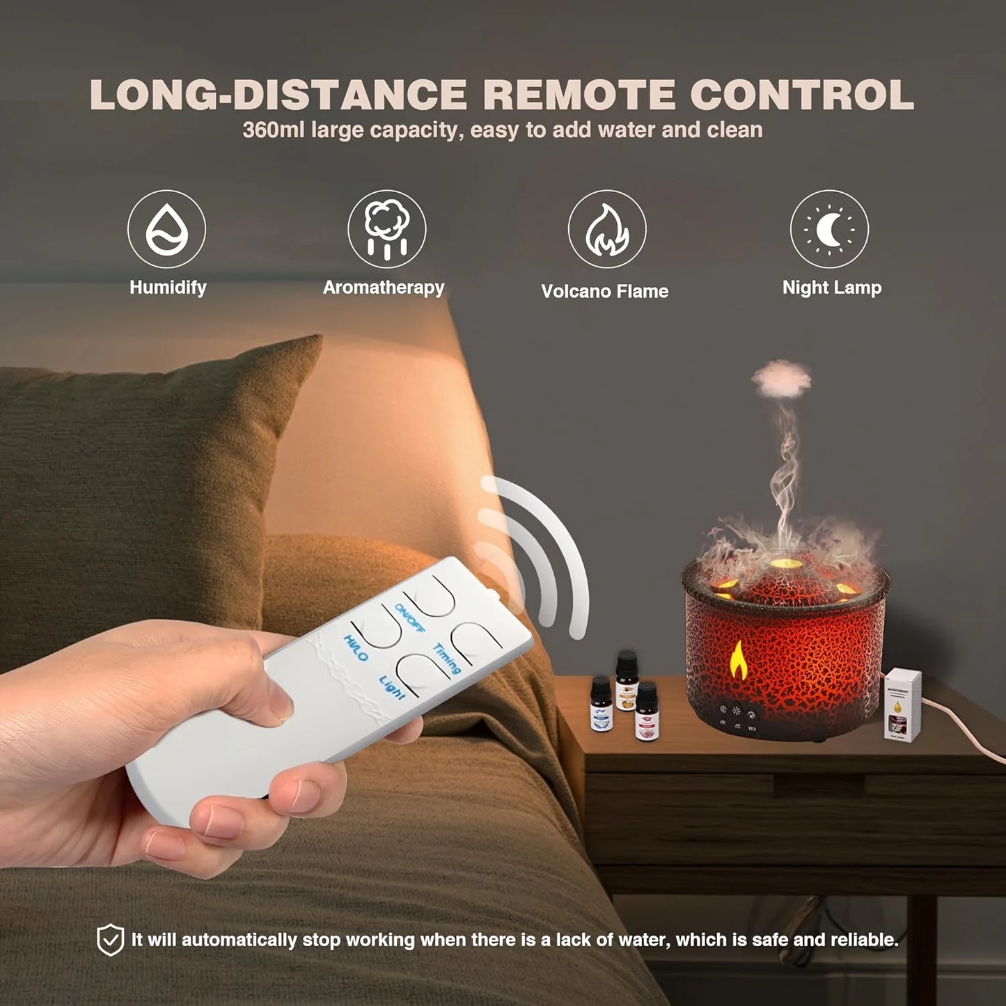 Soundwave technology Raindrop Humidifier with Aromatherapy Essential Oil Diffuser, 10.14oz