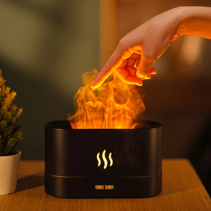 FlameGlow™ LED Aroma Diffuser Night Light – 2-in-1 Mist & Mood Light