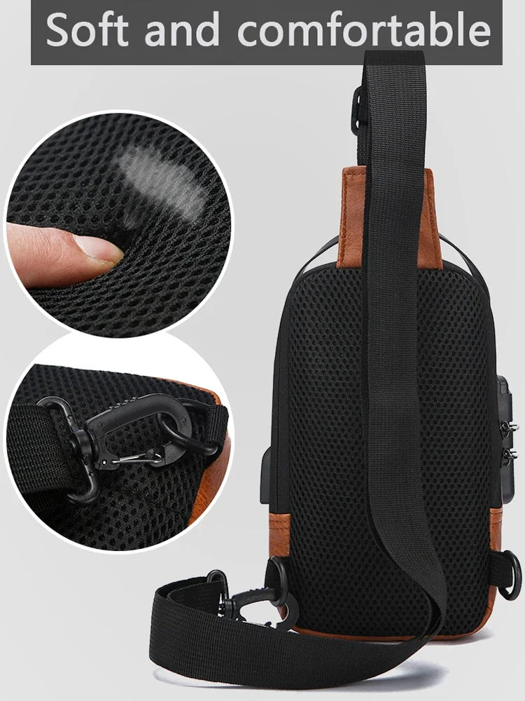 Sling Shoulder Bag with Anti-theft USB