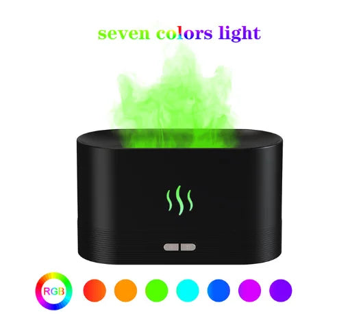 FlameGlow™ LED Aroma Diffuser Night Light – 2-in-1 Mist & Mood Light