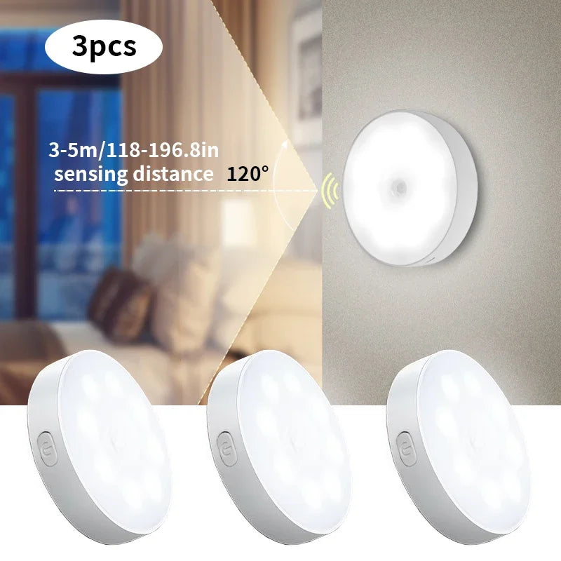 3PCS LED Motion Sensor Light Night