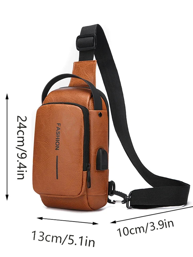 Sling Shoulder Bag with Anti-theft USB